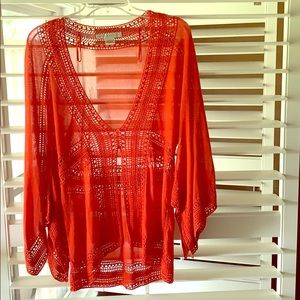 Boho Susan Monaco Crochet Top Size L